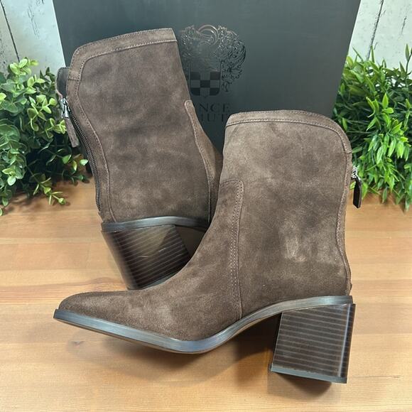 Vince Camuto Kortimy Water Repellent Suede Mid Shaft Boots Size 8.5 - Picture 5 of 11